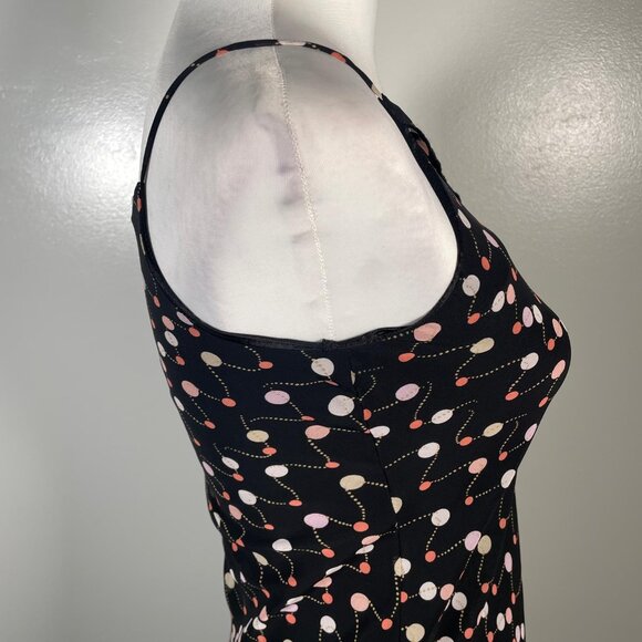 Le Pink Black Pink Polka Dots Asymmetrical Strap Neck Sleeveless Dress 10 NWT - Picture 12 of 12